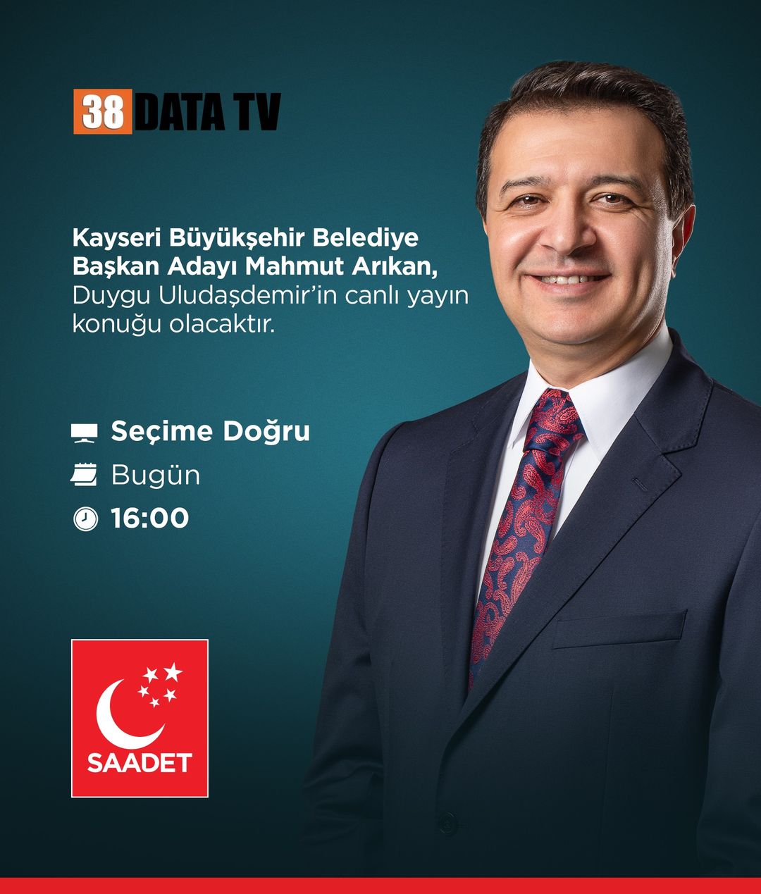 Kayseri Büyükşehir Belediye Başkan adayı Mahmut Arıkan, Seçim Öncesi Programda Vizyonunu Anlatacak!