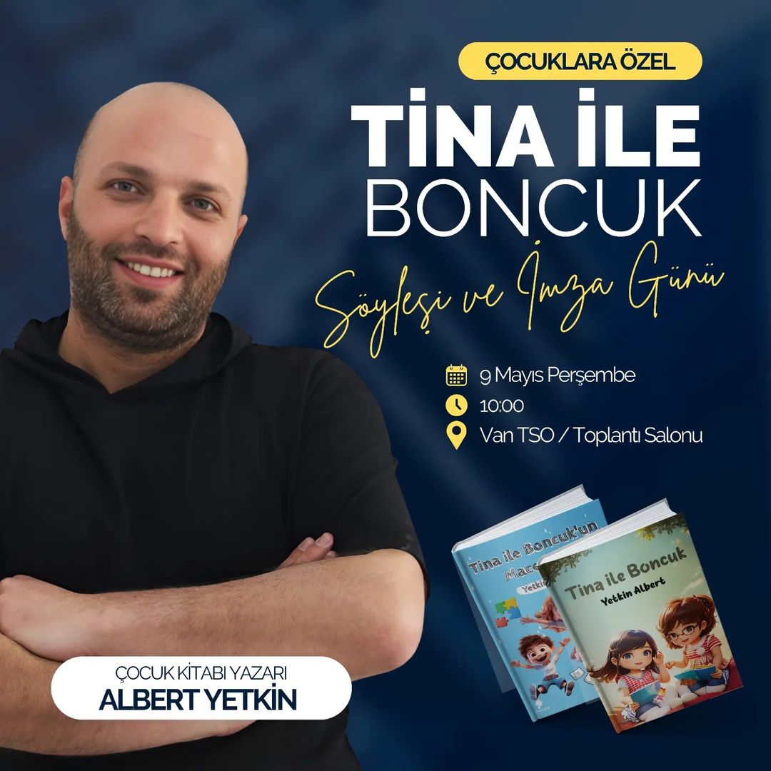 Albert Yetkin, Yeni Kitabı Tina ile Boncuk Kitabı Üzerine Söyleşi ve İmza Günü Düzenleyecek